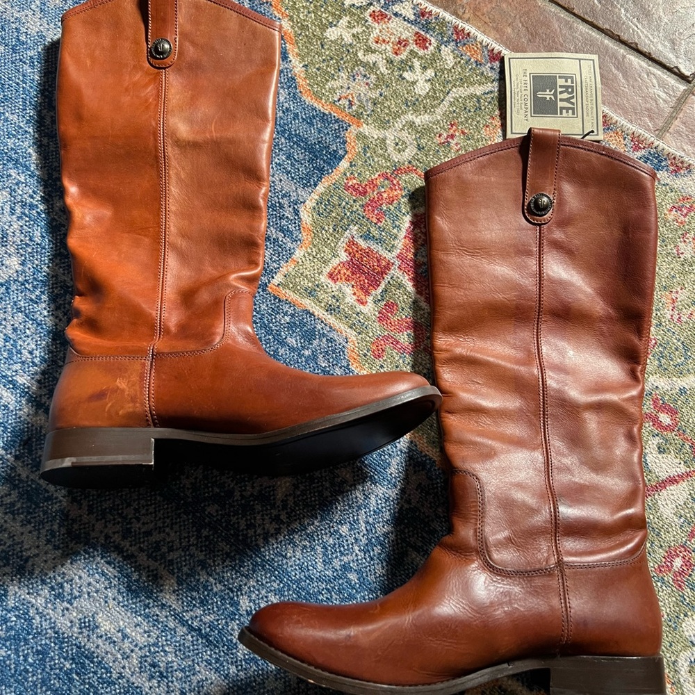 Frye Cognac Leather Riding Boots